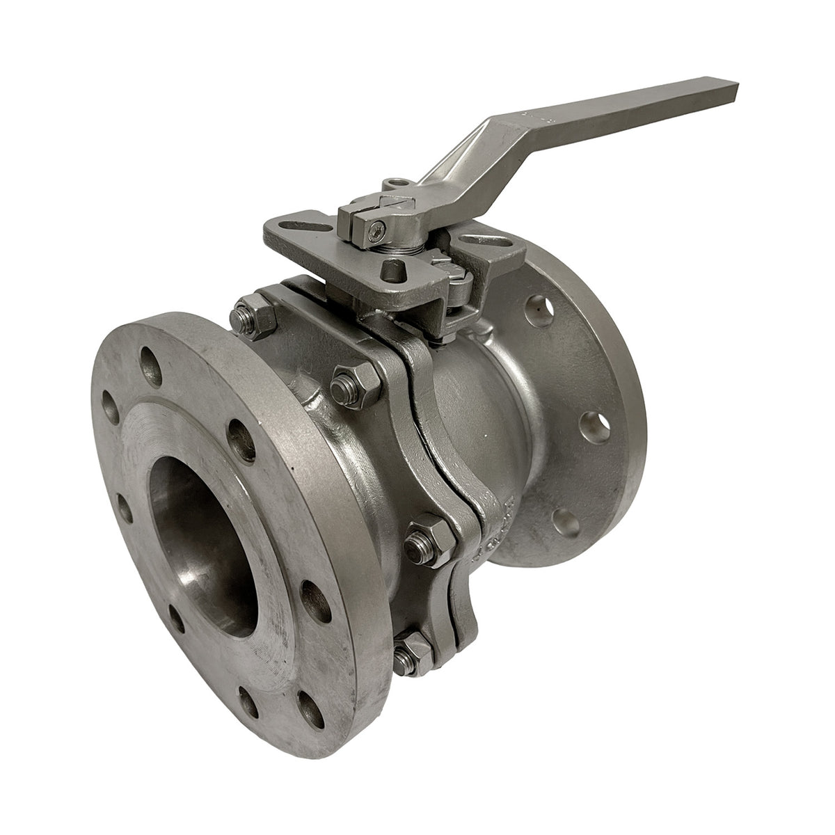 This ball valve is designed for industrial applications requiring reliable fluid control. The valve features a 4&quot; flanged connection, ensuring a secure and leak-proof connection to pipes or equipment. Constructed from SS304 stainless steel, the valve offers excellent corrosion resistance and durability. The ball valve design allows for efficient flow control by rotating the internal ball, which can be easily operated using the valve handle.