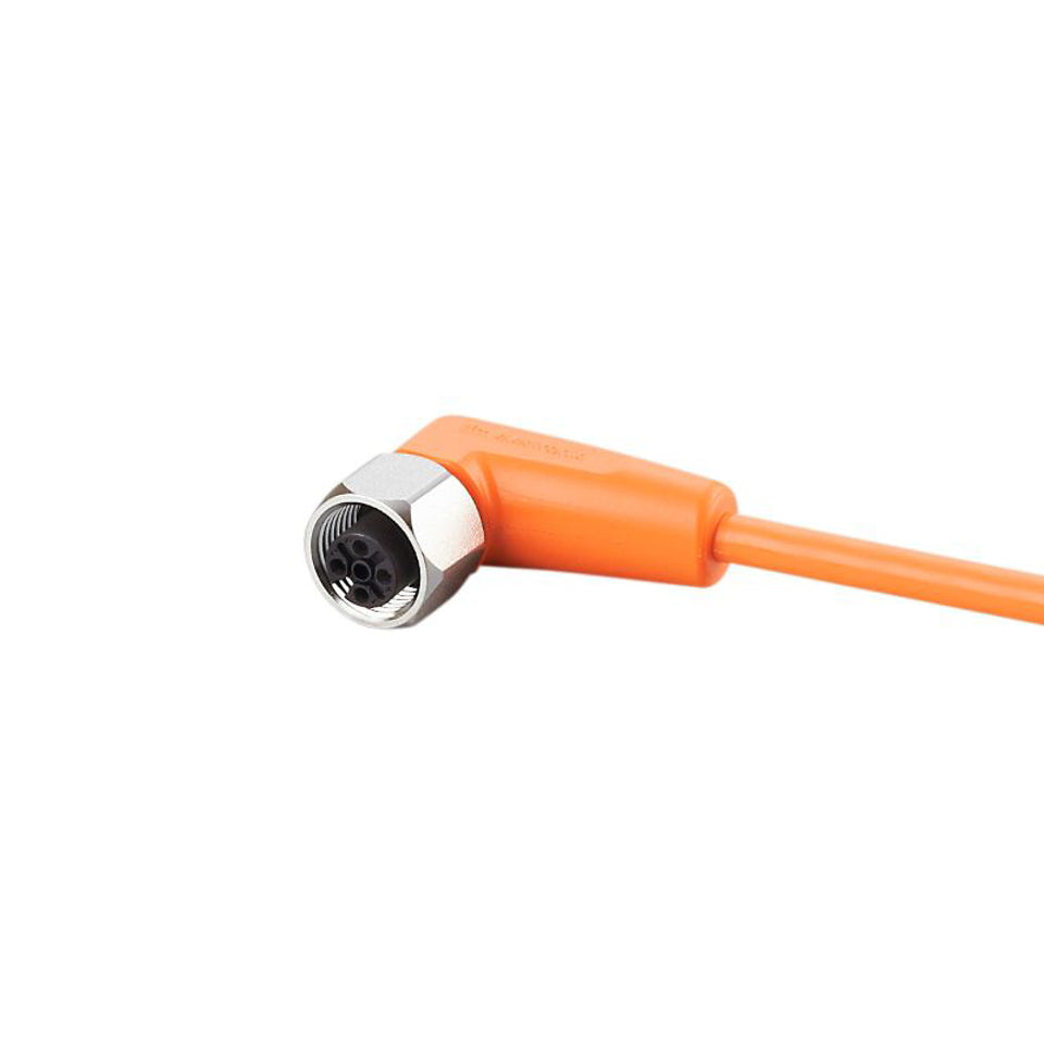 EVT005 Female Cordset Angeled with Orange Cord 10 m